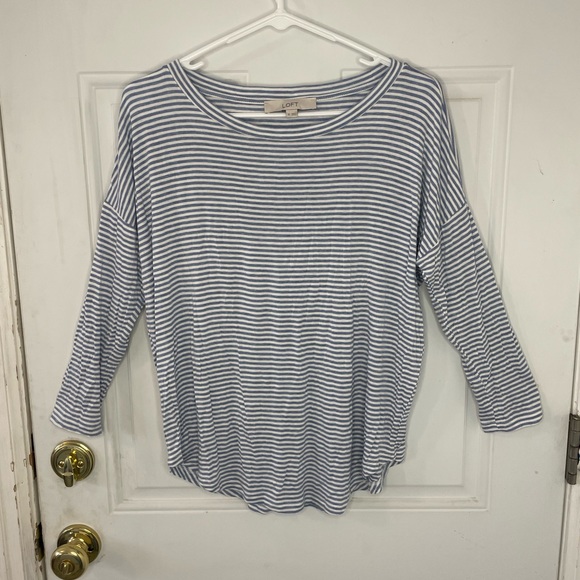LOFT Tops - 4 for $25 sale!! LOFT!  Super soft. Baby blue and white striped mid length